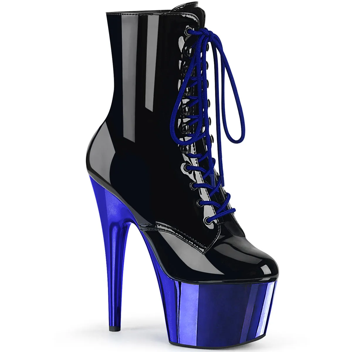 7 Inch Heel ADORE-1020 Black Pat Royal Blue