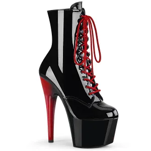 7 Inch Heel ADORE-1020 Black Patent Black-Red
