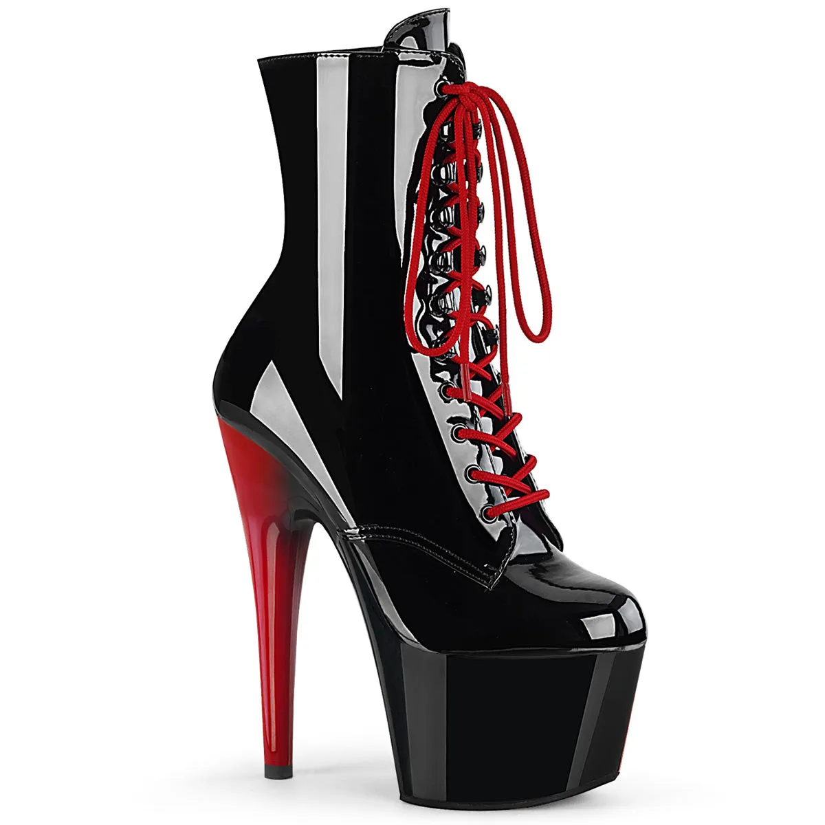 7 Inch Heel ADORE-1020 Black Patent Black-Red