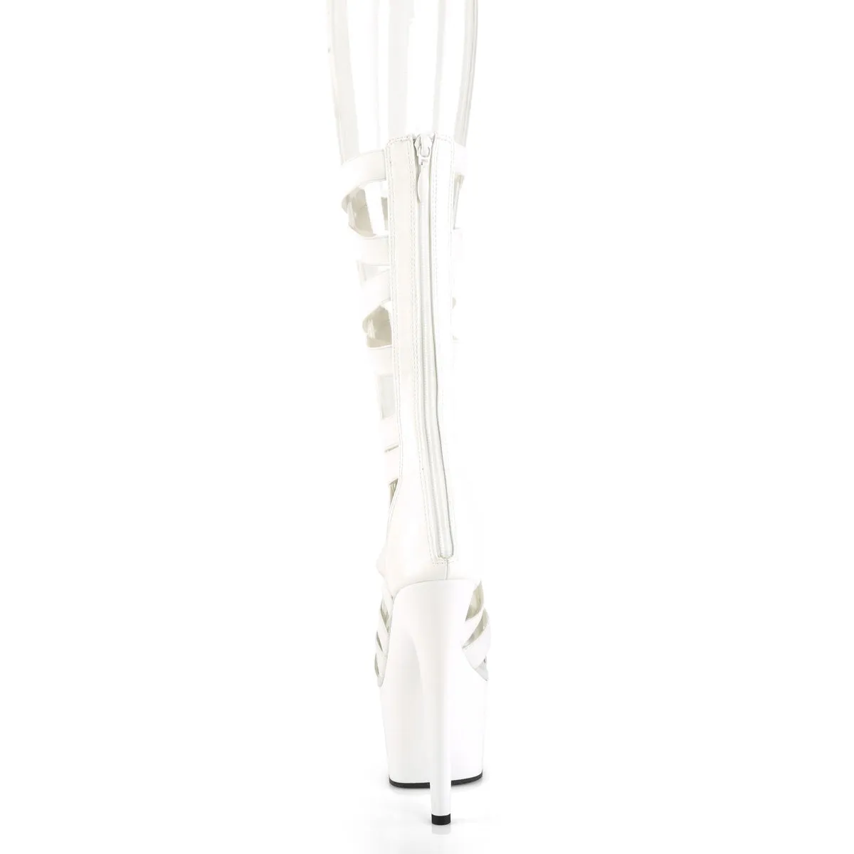 7 Inch Heel ADORE-700-48 White Elastic Band
