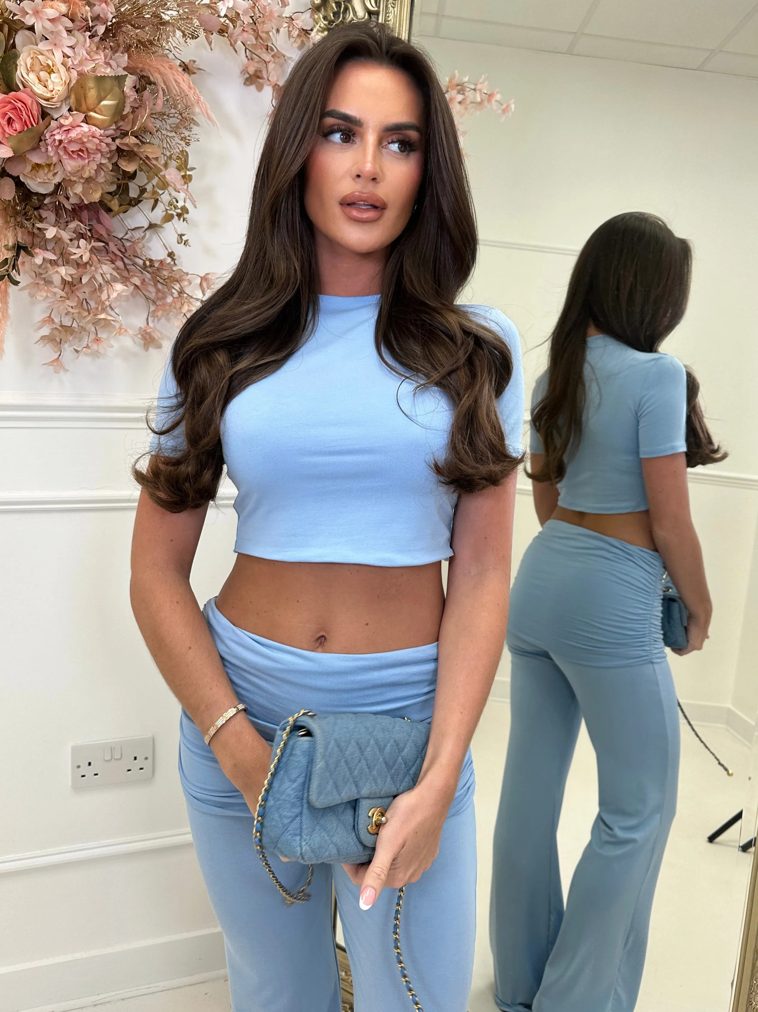 Ada baby blue two piece lounge set