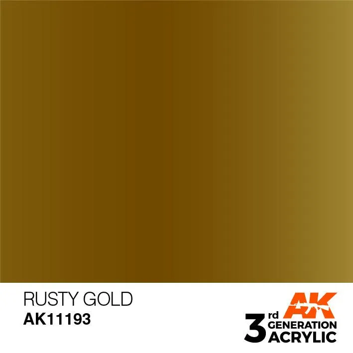 AK Interactive AK11193 3G Rusty Gold Acrylic Paint 17ml