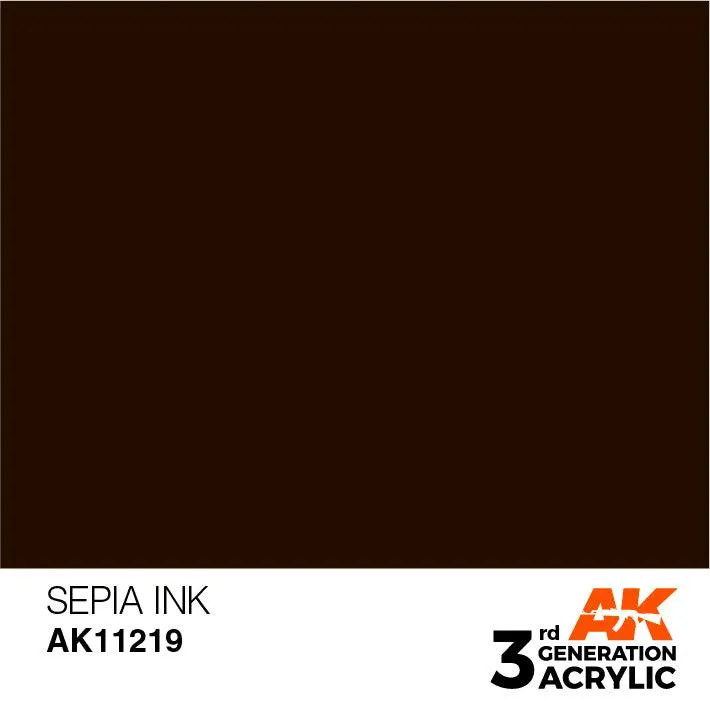 AK Interactive AK11219 3G Sepia Ink Acrylic Paint 17ml
