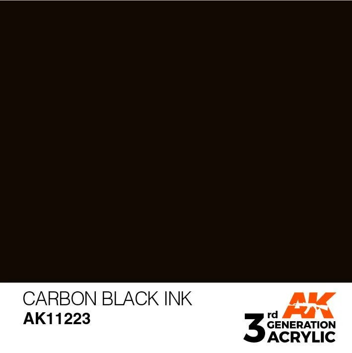 AK Interactive AK11223 3G Carbon Black Ink Acrylic Paint 17ml