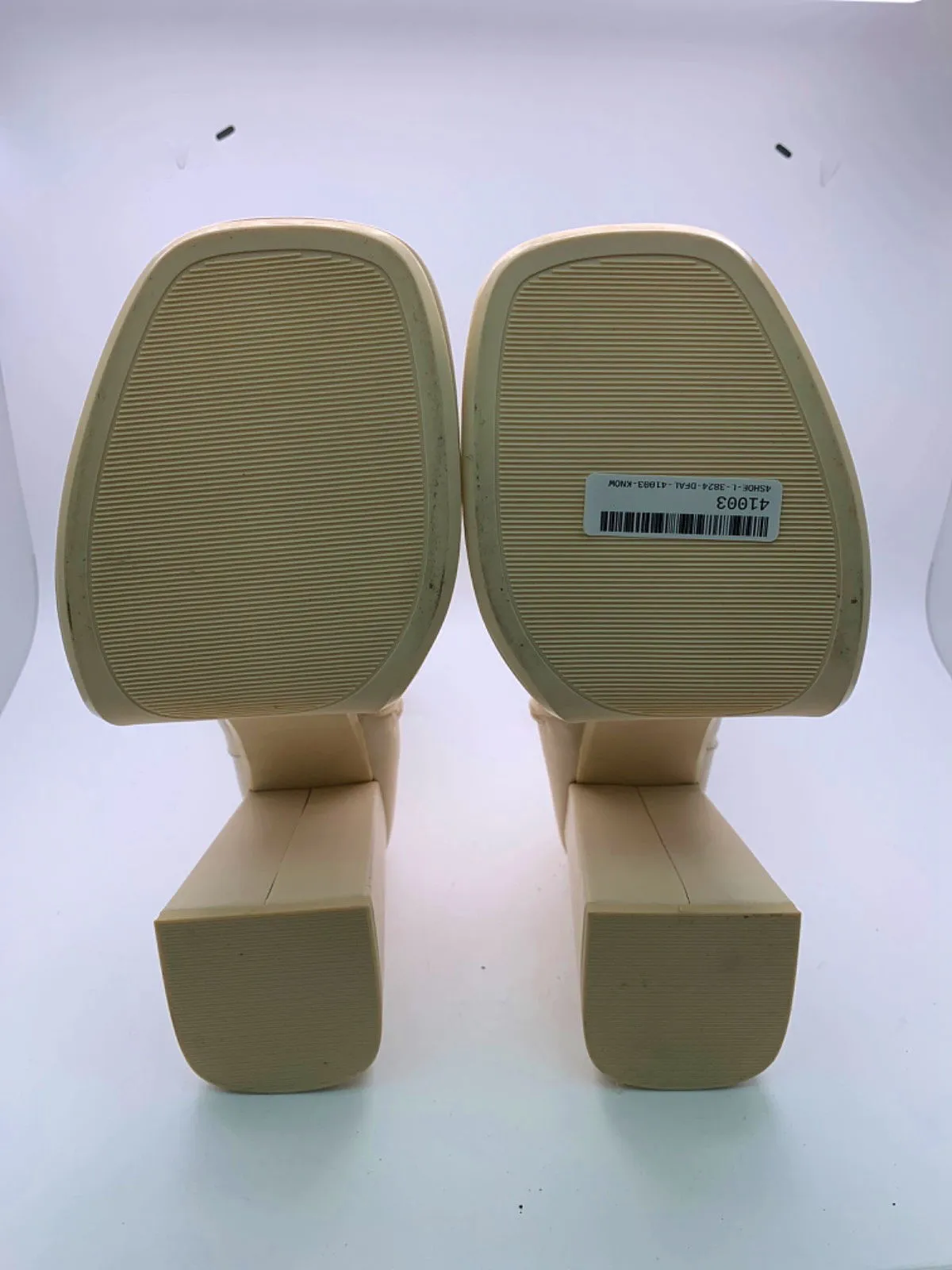 Bershka Beige Platform Block Heel Boots EU 41 UK 8