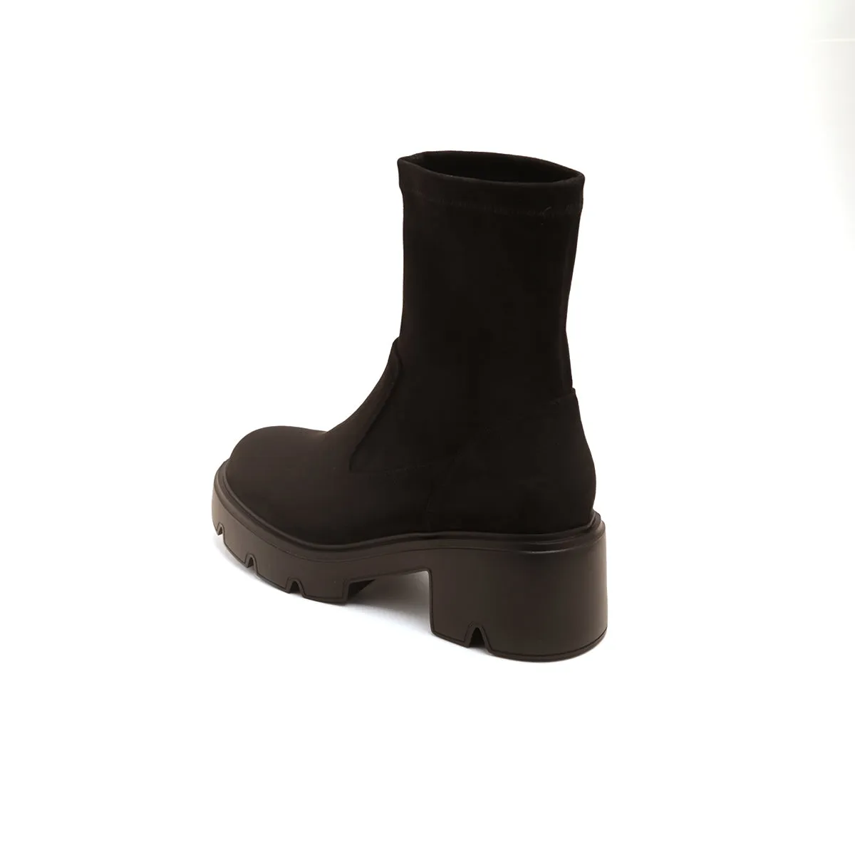 Black Elastic Platform Ankle Sock Boots