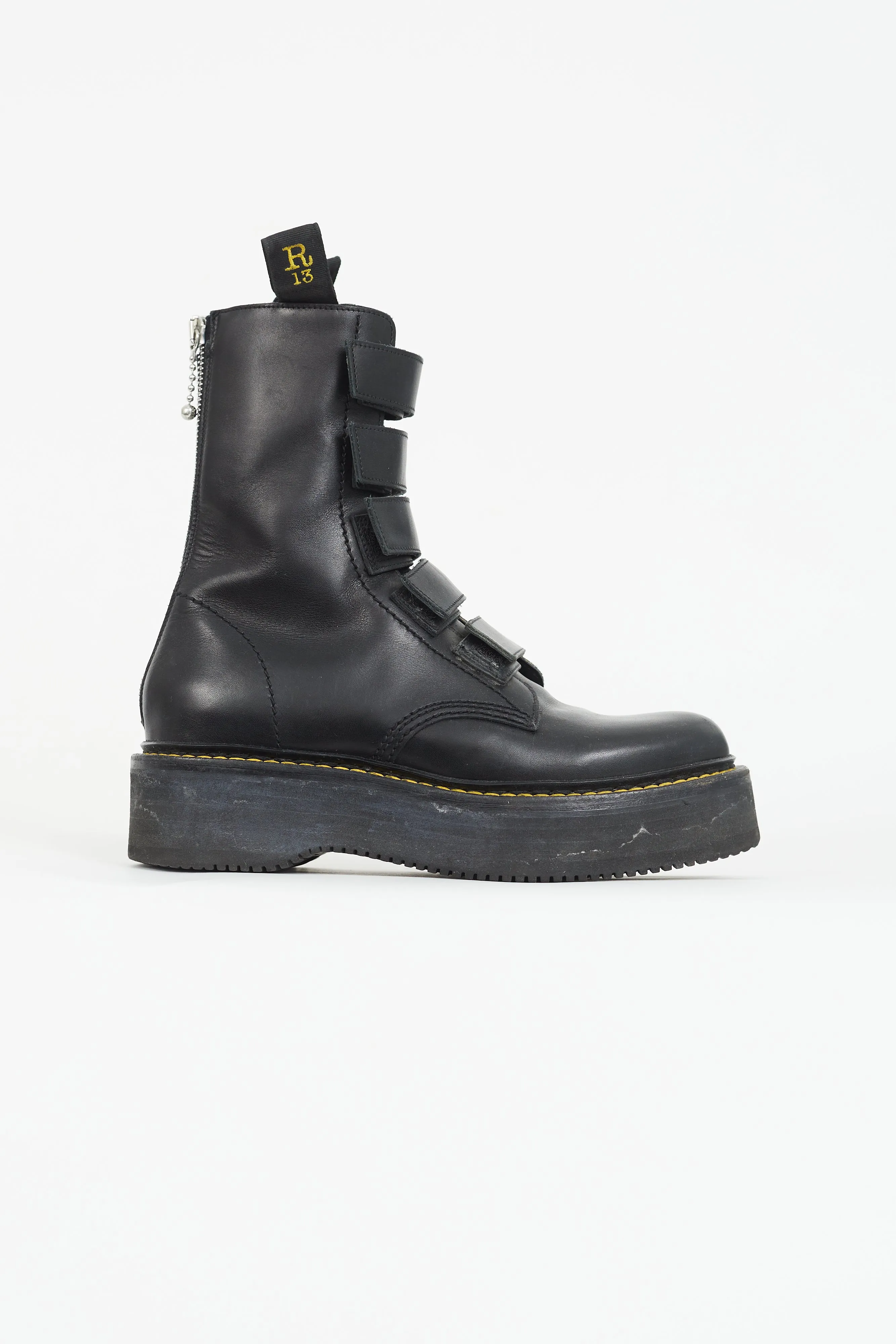 Black Stack Velcro Boot