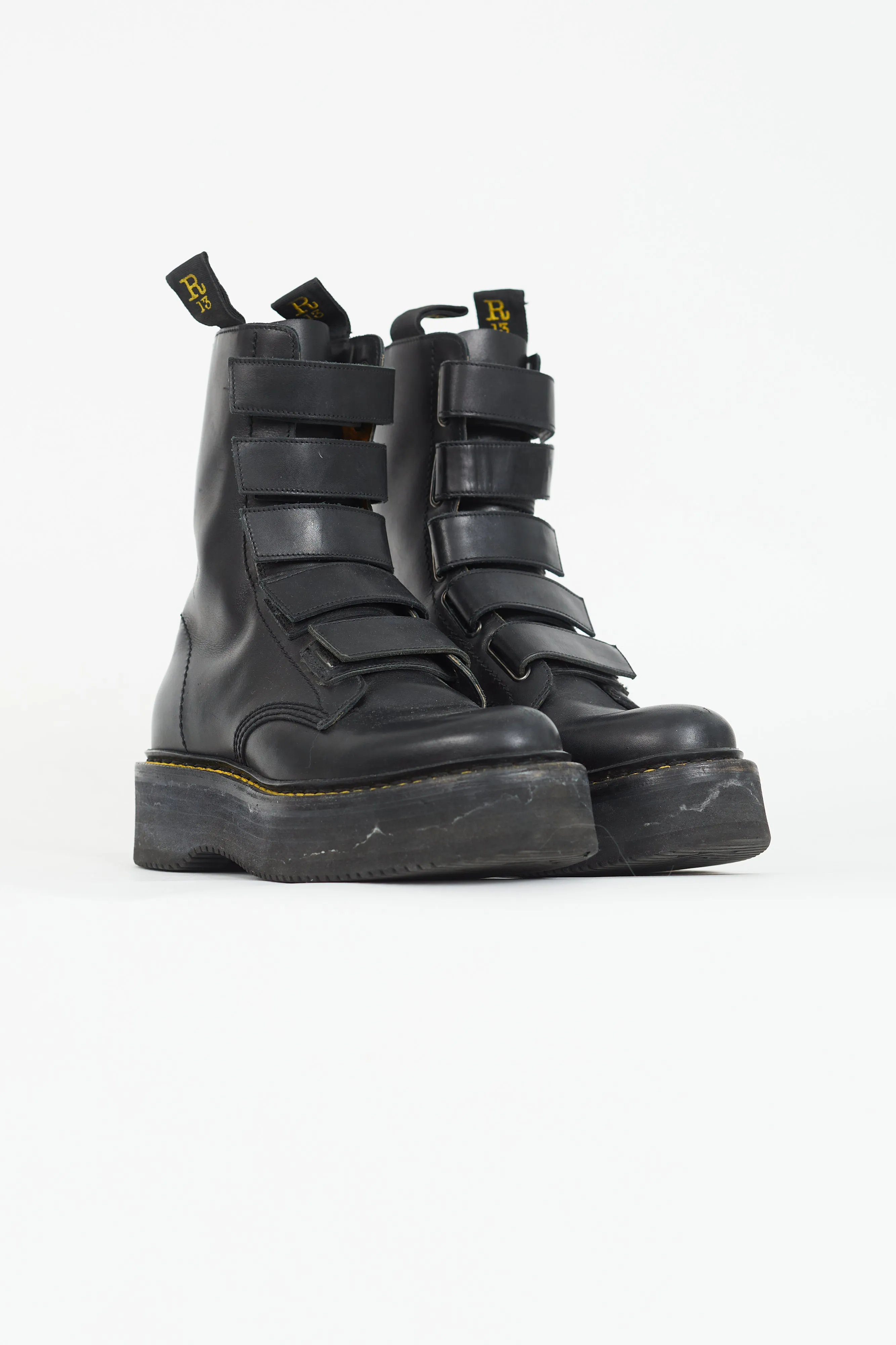 Black Stack Velcro Boot