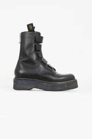 Black Stack Velcro Boot