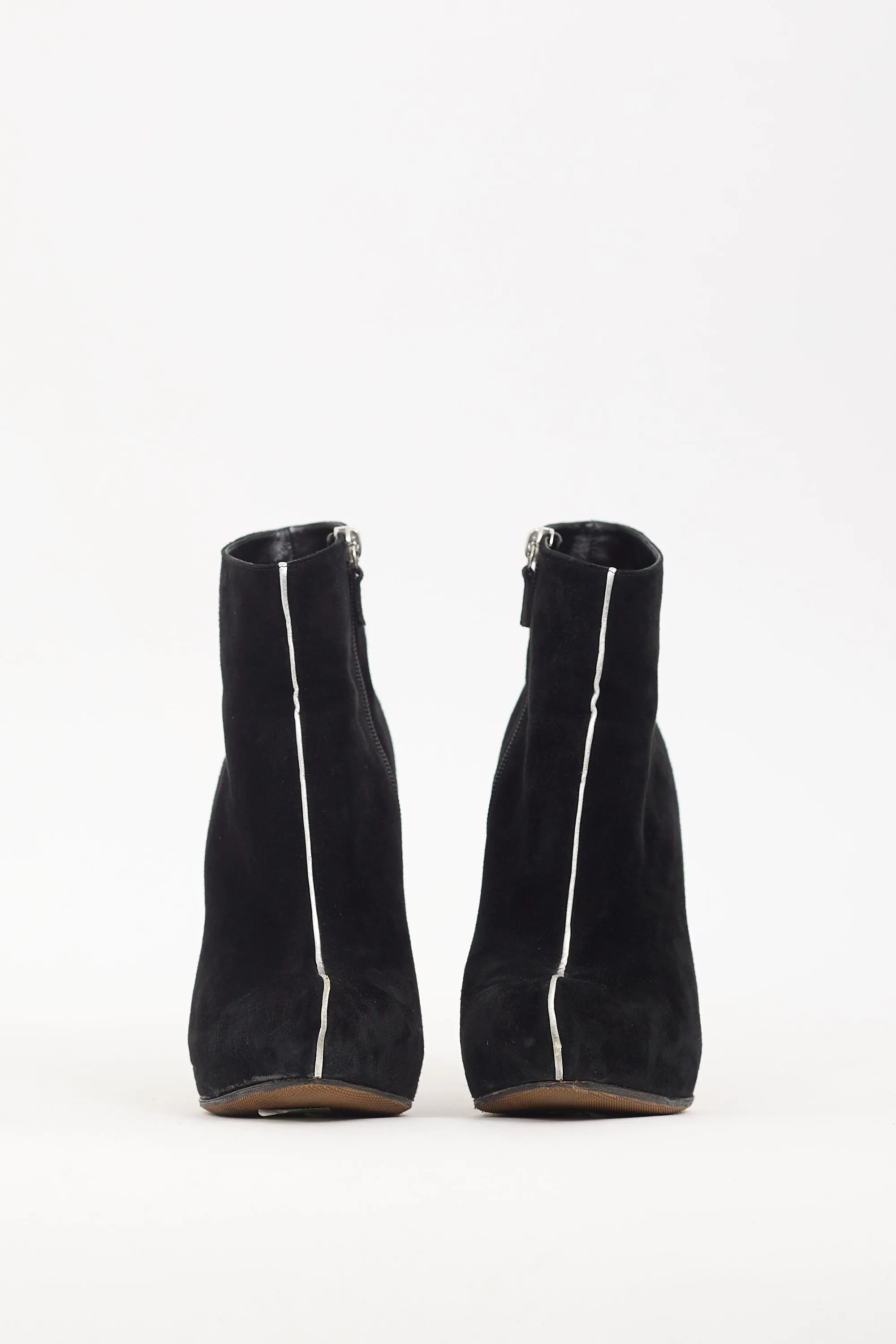 Black Suede & Silver Metallic Platform Boot