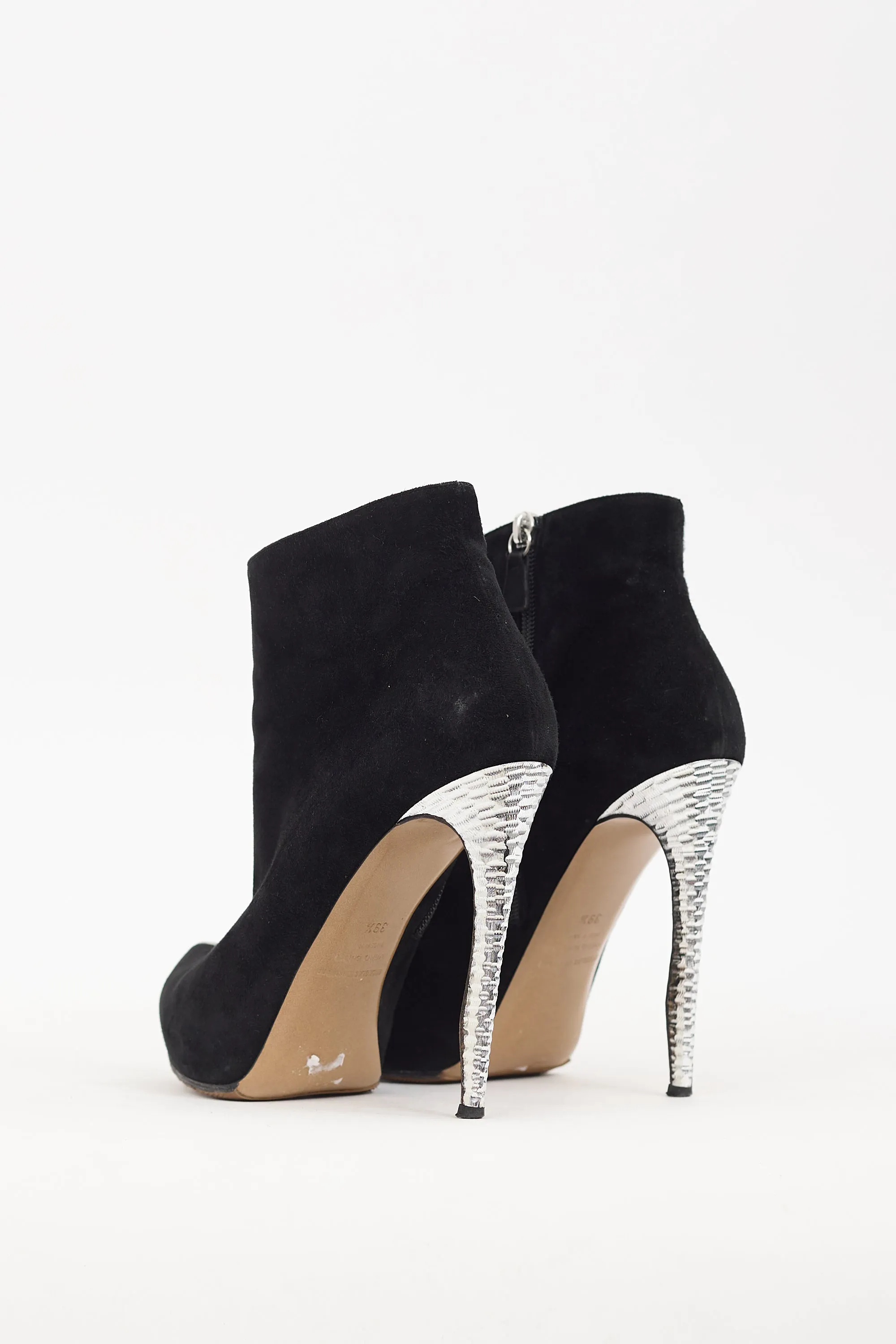 Black Suede & Silver Metallic Platform Boot