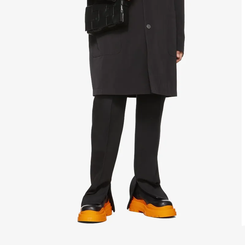 Black/Orange Chelsea Boots