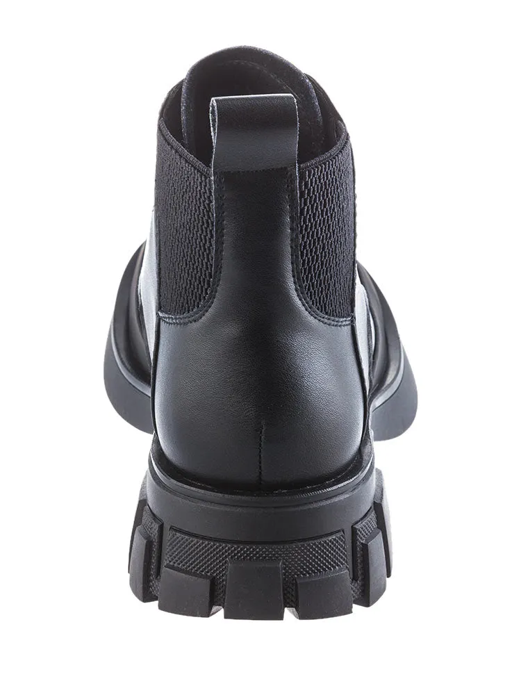 BONAVI 32W7-7 Rubber Tipped Lace Ankle Boots