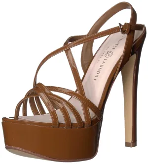 Chinese Laundry Teaser Mocha Patent Ankle Strap Open Toe Platform Dress Sandals