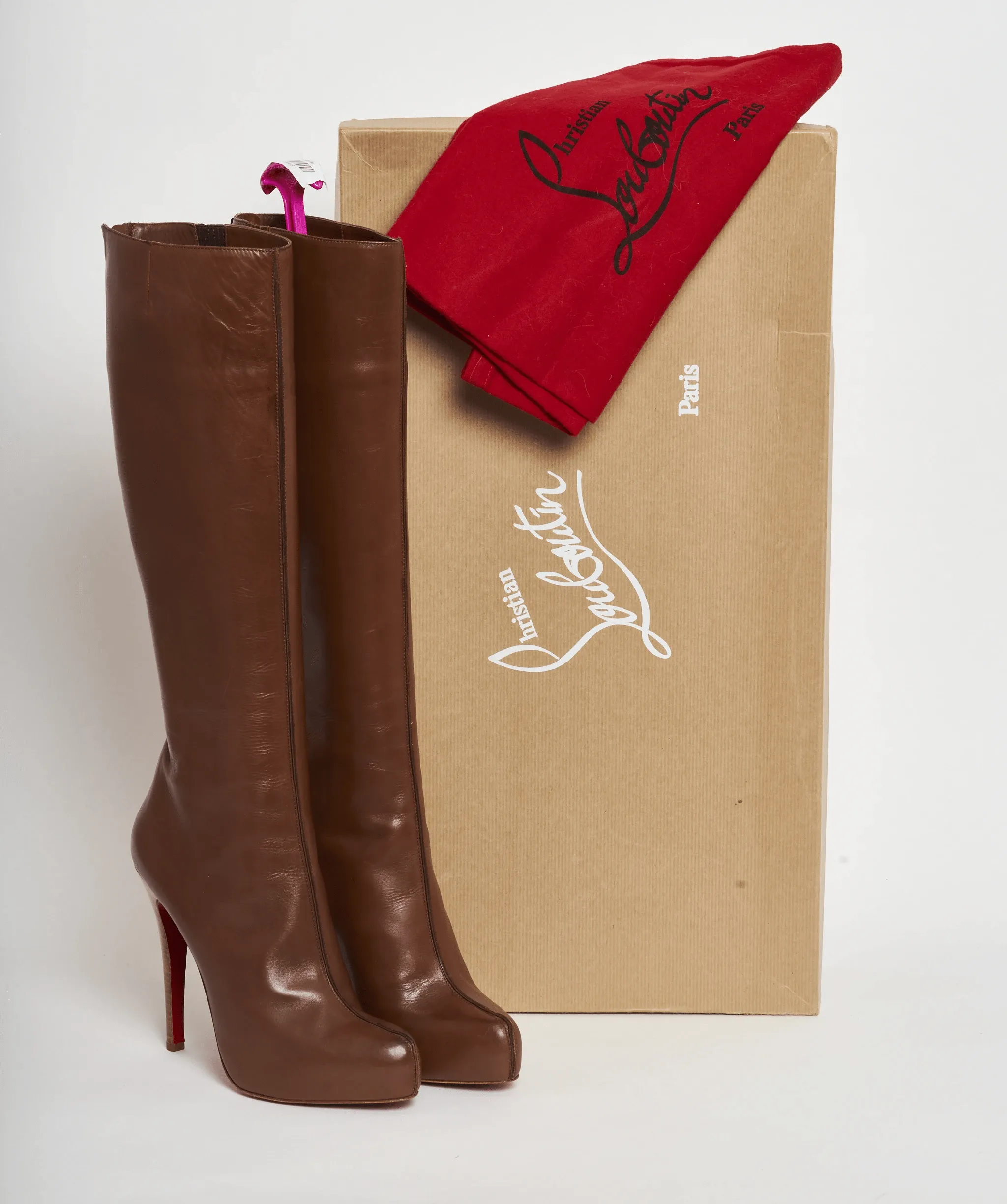 Christian Louboutin Brown Leather Boots