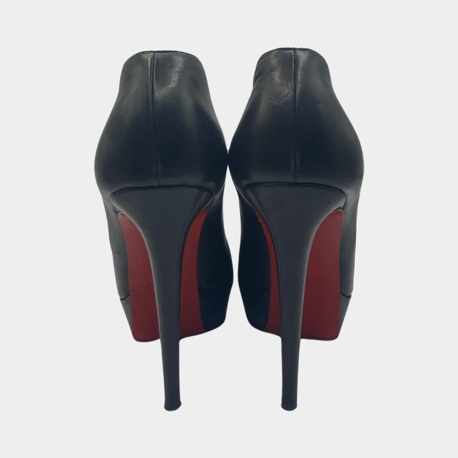 Christian Louboutin 'Miss Fast' black leather ankle boots with cut out design