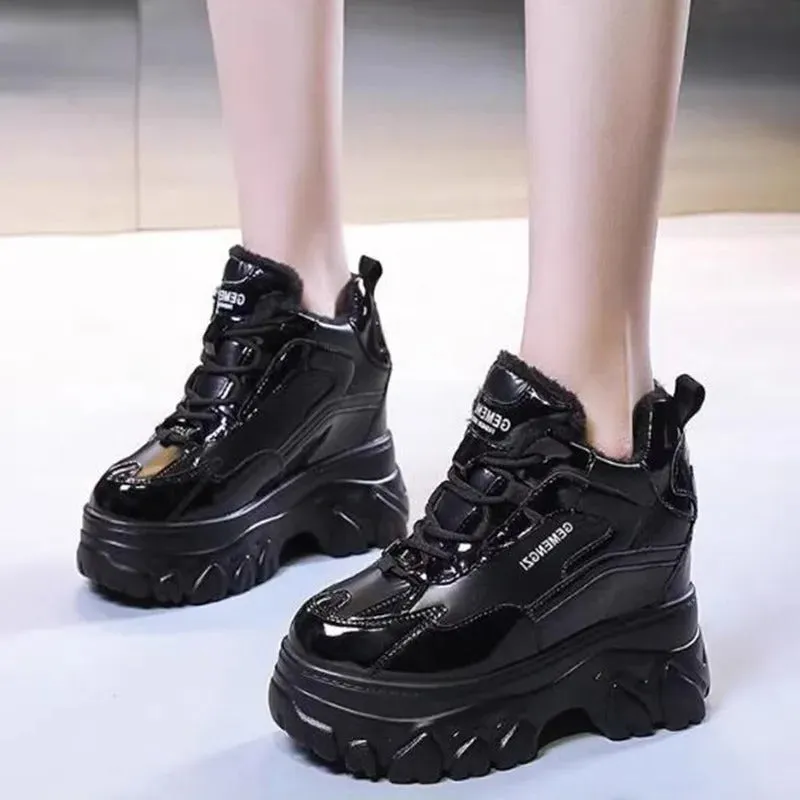 Chunky Lace-Up Platform Boots for Women