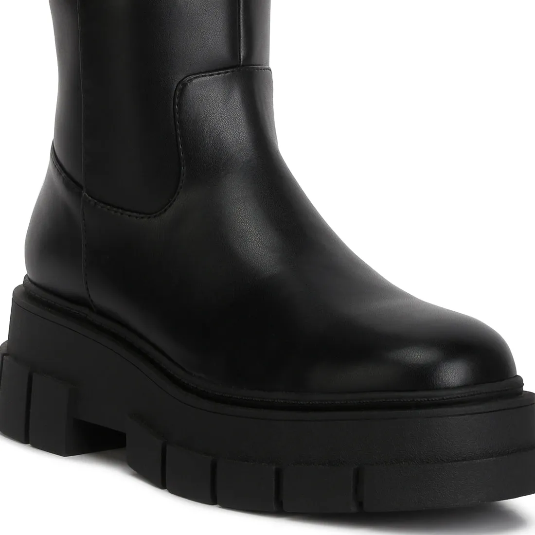 Chunky Platform Knee Length Boots
