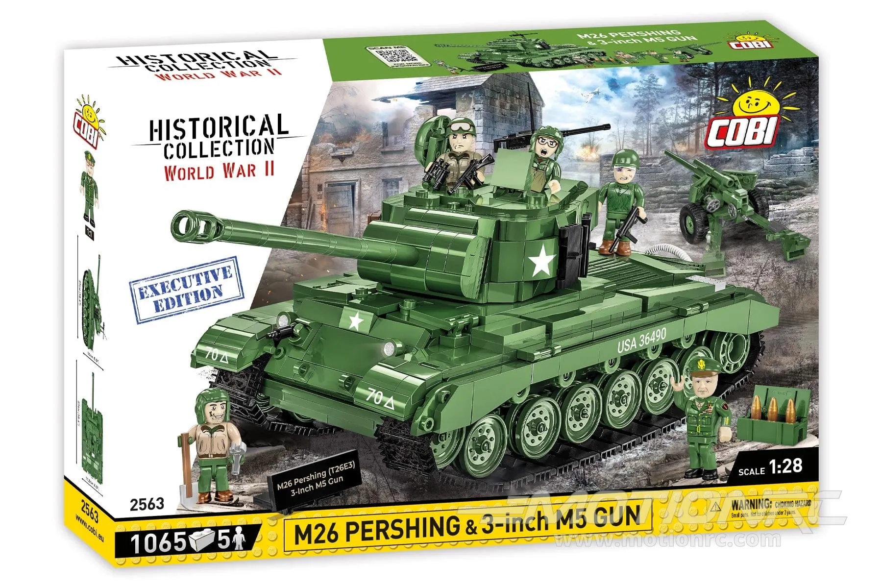 COBI M26 Pershing Tank with M5 Gun 1:28 Scale Executive Edition Building Block Set