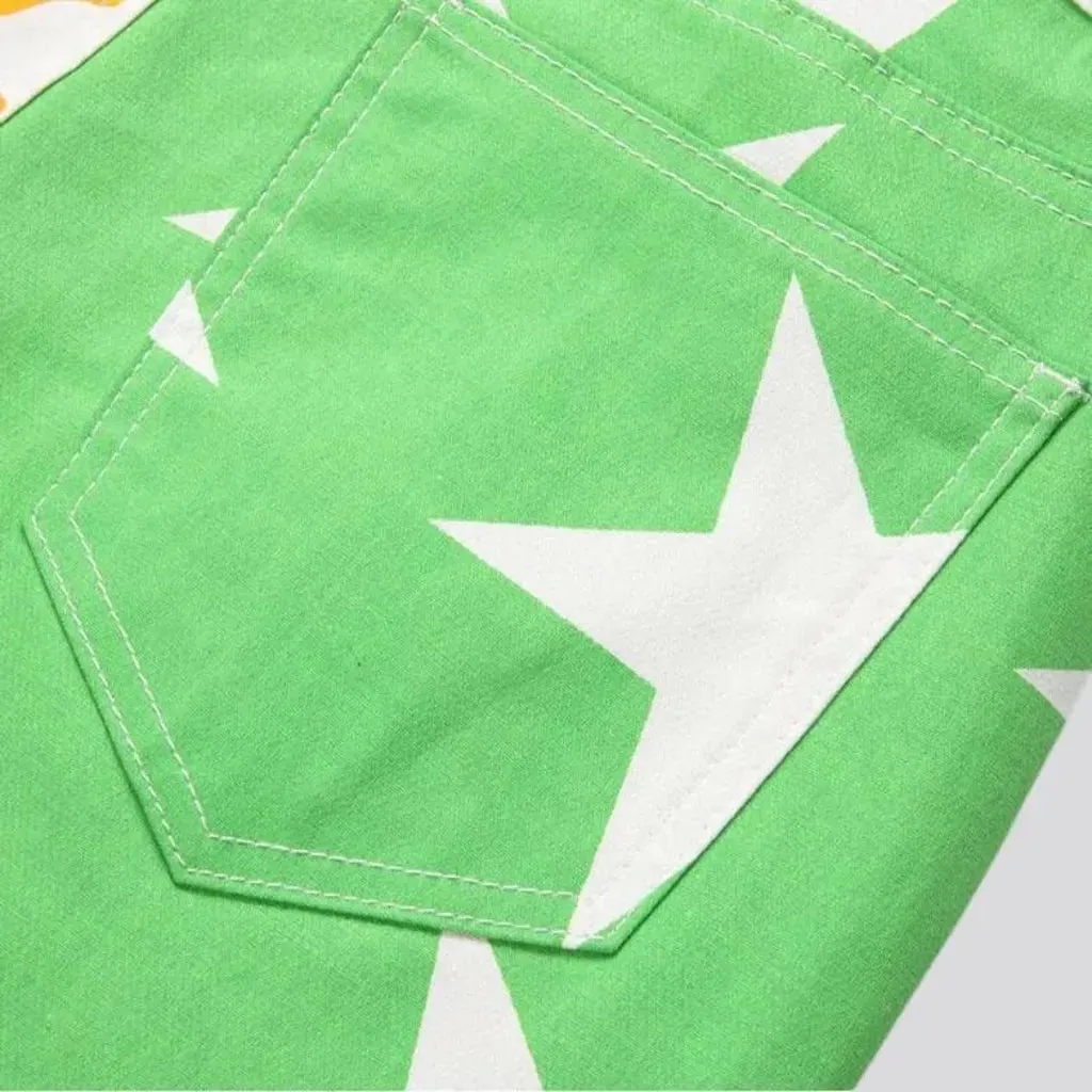 Colored skinny fit split design men's jeans