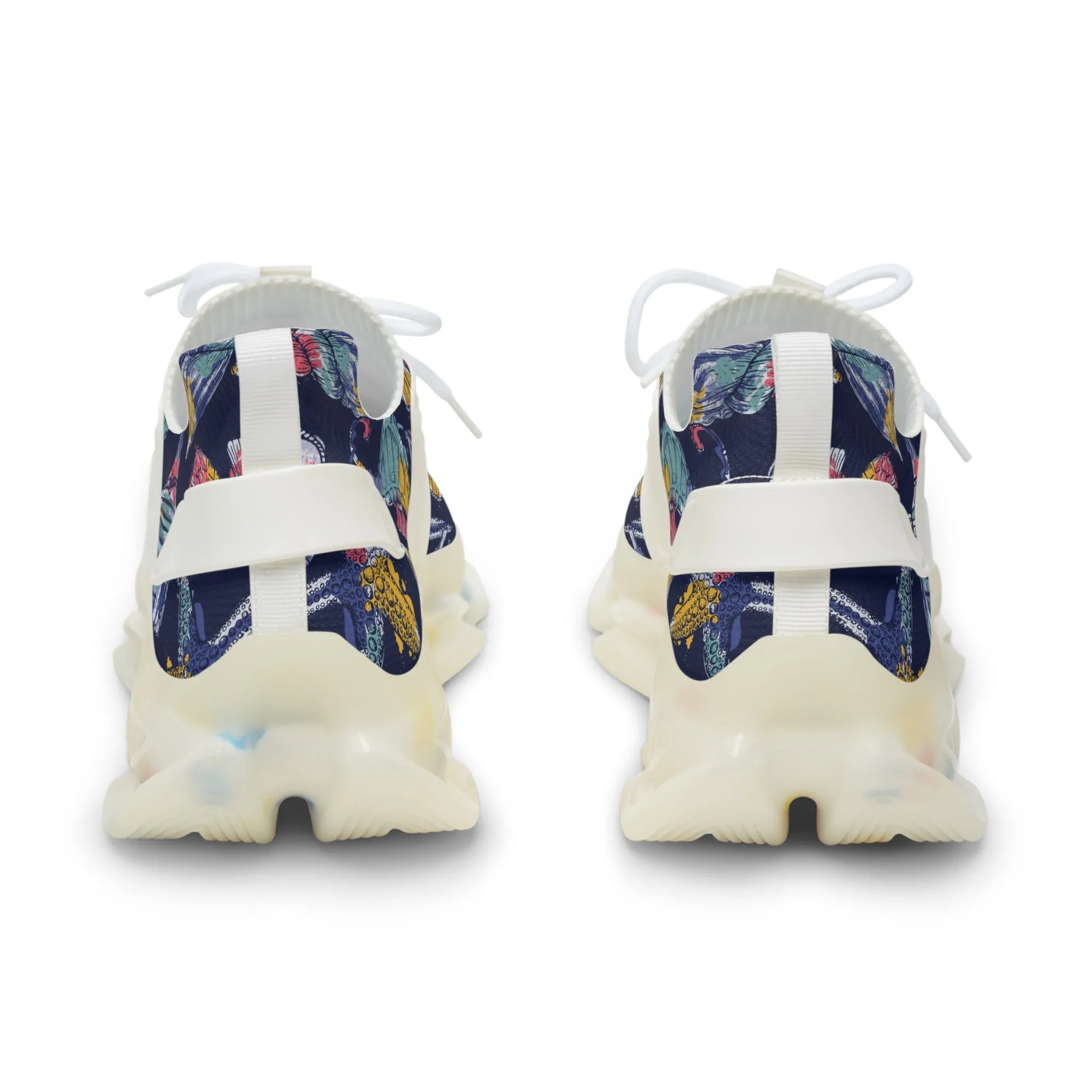 Colorful Fish and Seahorse Men's Mesh Sneakers