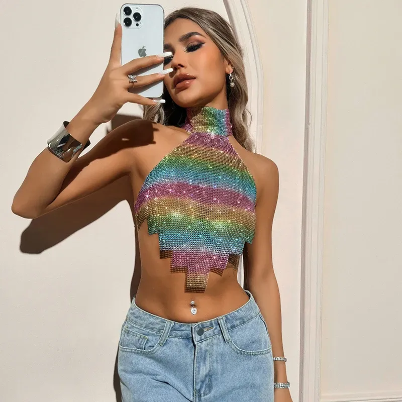Colorful Metal Sequin Tank Top