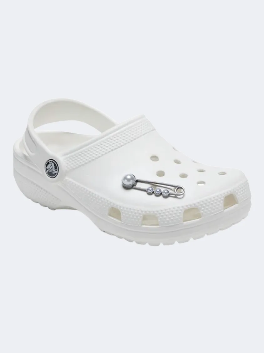 Crocs Pearl Safety Pin Unisex Lifestyle Pins Silver