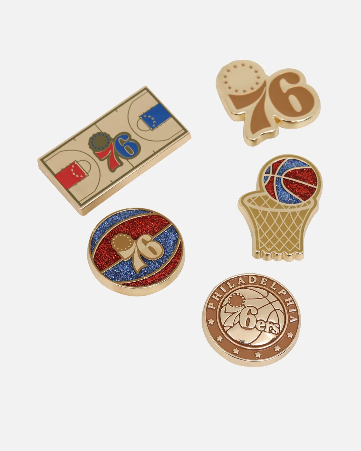 Crocs Philadelphia 76ers 5 Pack Jibbitz Charms Multi