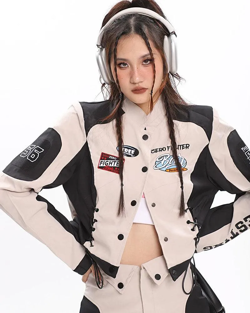 Cyberpunk Racing Two Piece Skirt Set