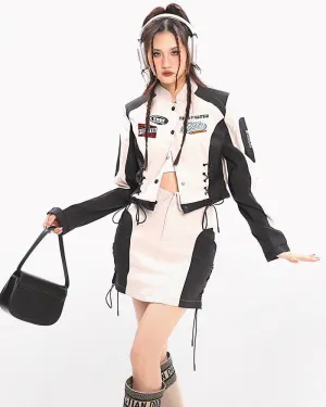 Cyberpunk Racing Two Piece Skirt Set