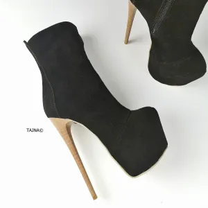 Dark Chocolate Suede Platform Boots