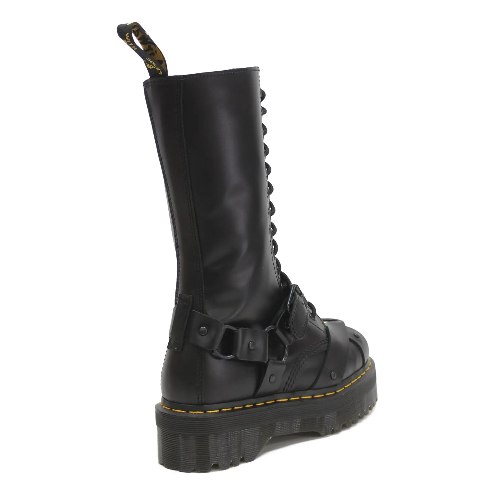 Dr. Martens 1914 Quad Harness Paris Leather Unisex Mid Calf Platform Boots