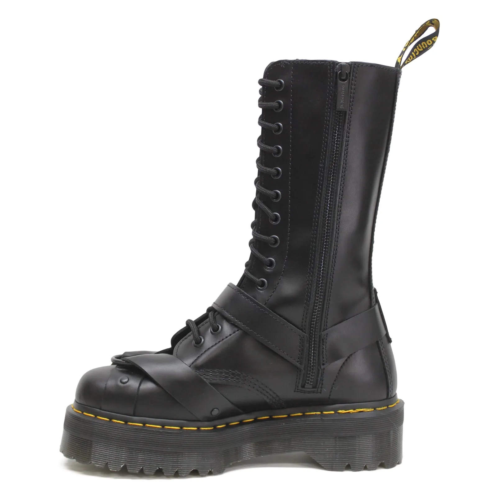 Dr. Martens 1914 Quad Harness Paris Leather Unisex Mid Calf Platform Boots
