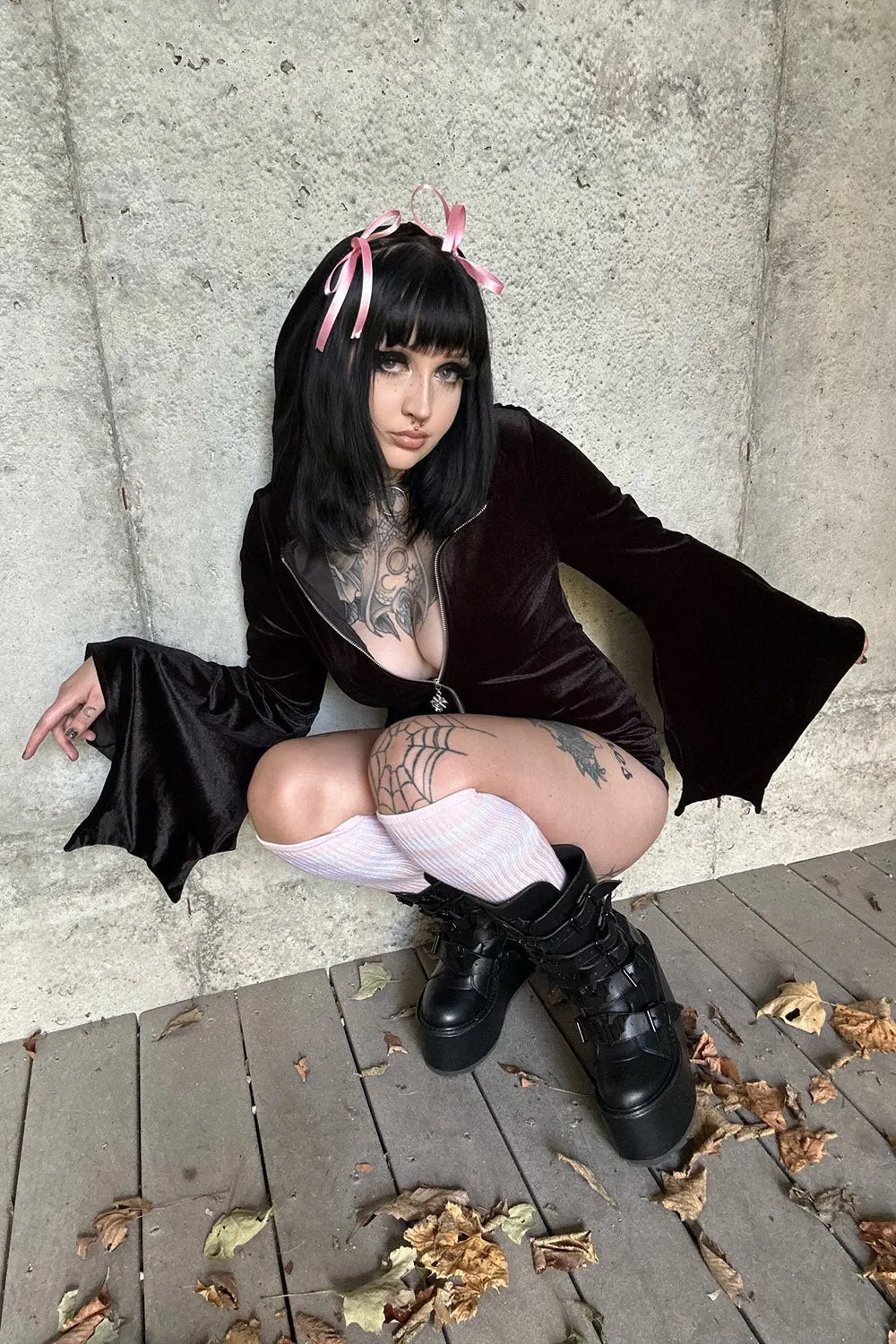 Dune Bat Goth Platform Boots [Blackout]