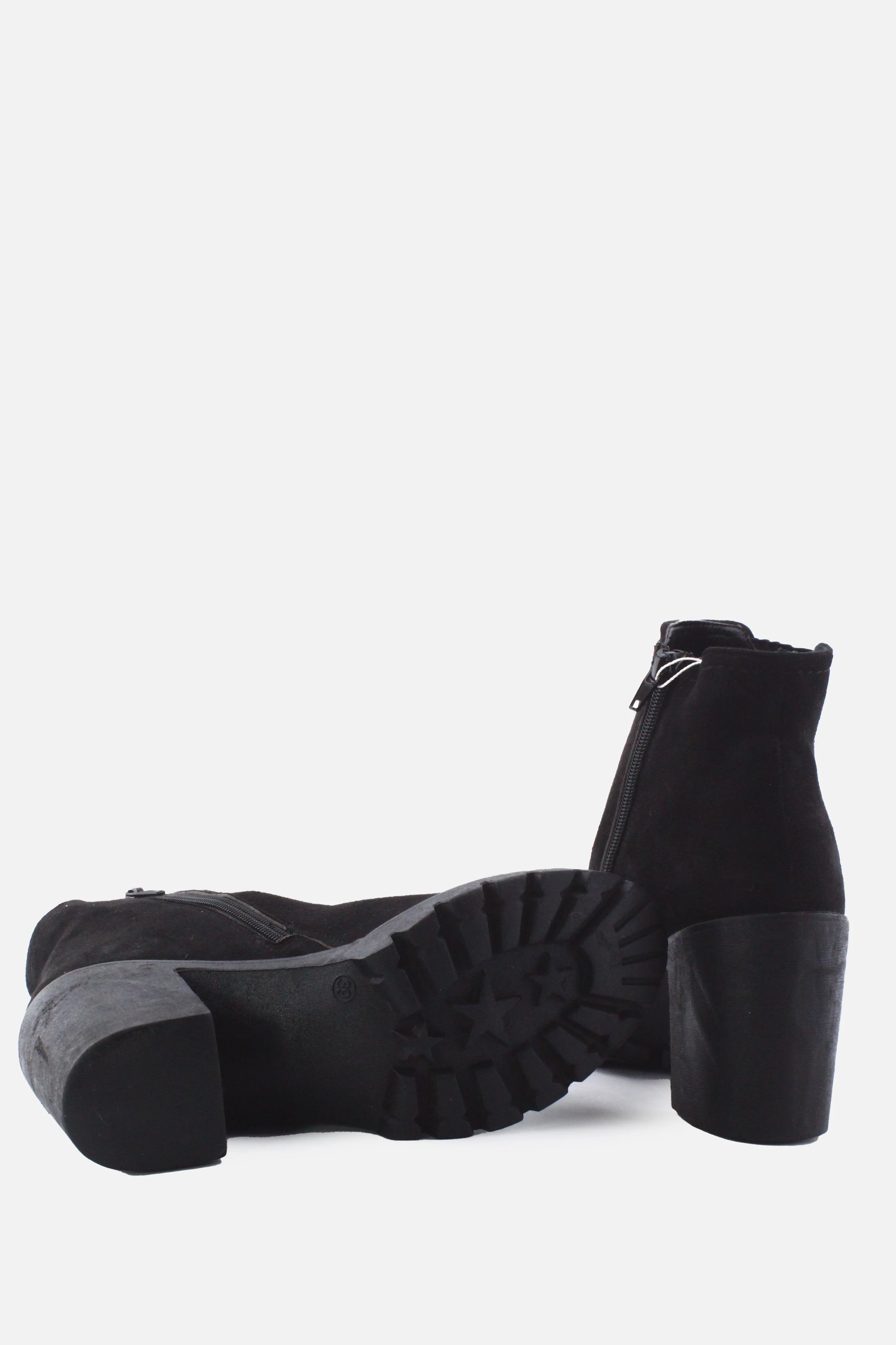 European Brand Stretchable Zipper Platform Boots | Suede