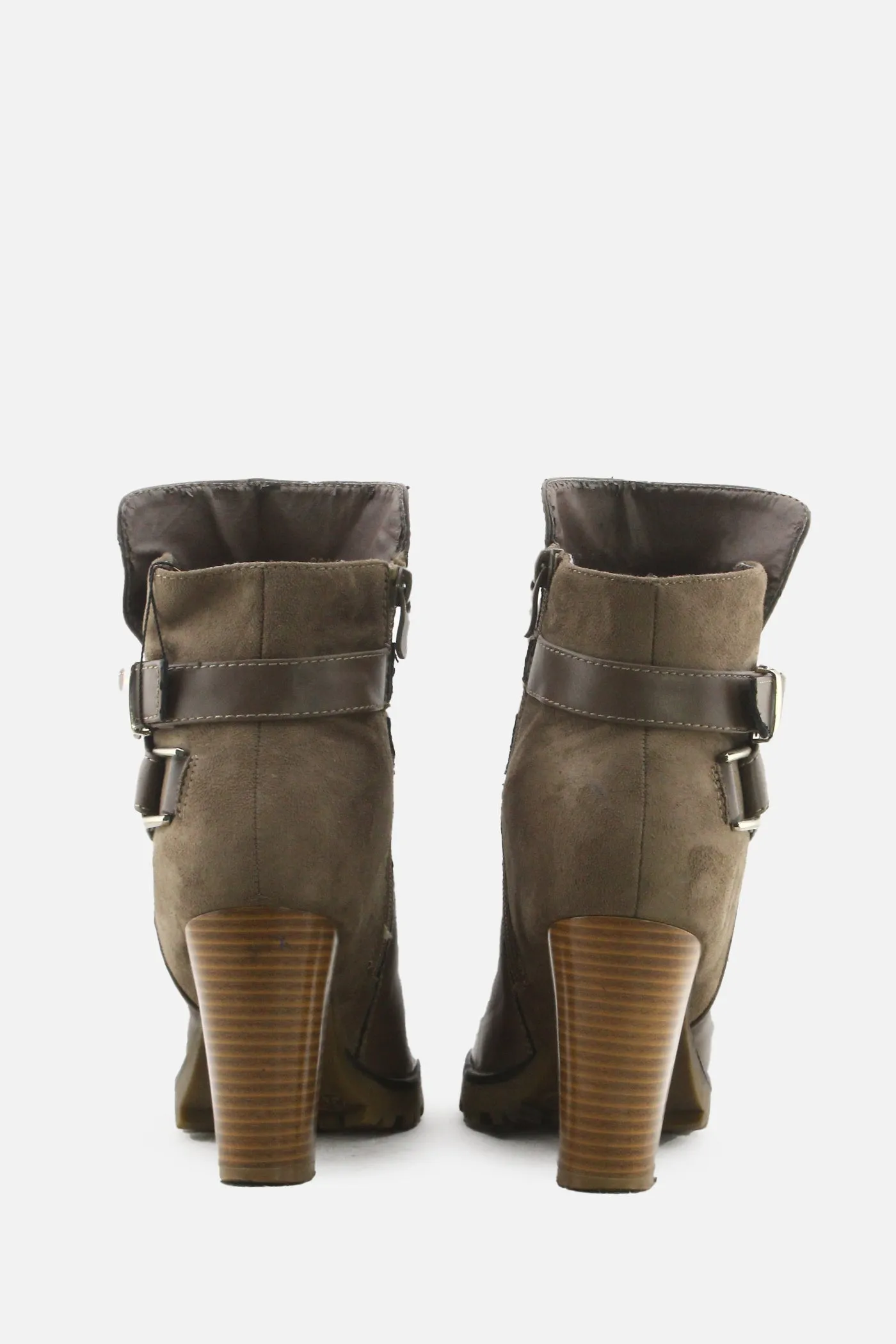 European Brand Zipper Buckle Straps Platform Boots | 100% Authentic Leather