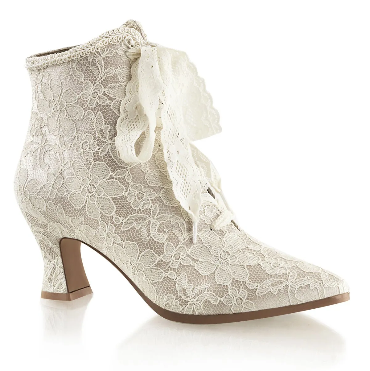 Fabulicious Victorian 30 Womens 2 3/4 Inch Heel, Single Sole, Front Lace Ankle Length Boots