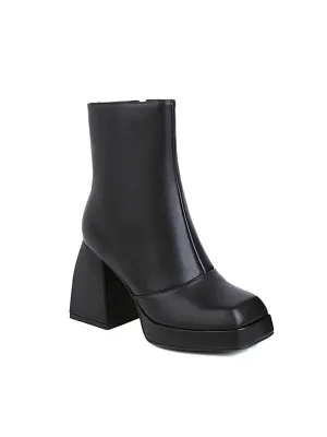Fashion Casual Square Toe Platform Block Heel&Boots