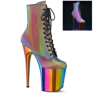 Flamingo-1020RC Rainbow Reflective/Rainbow Chrome, 8" Heel