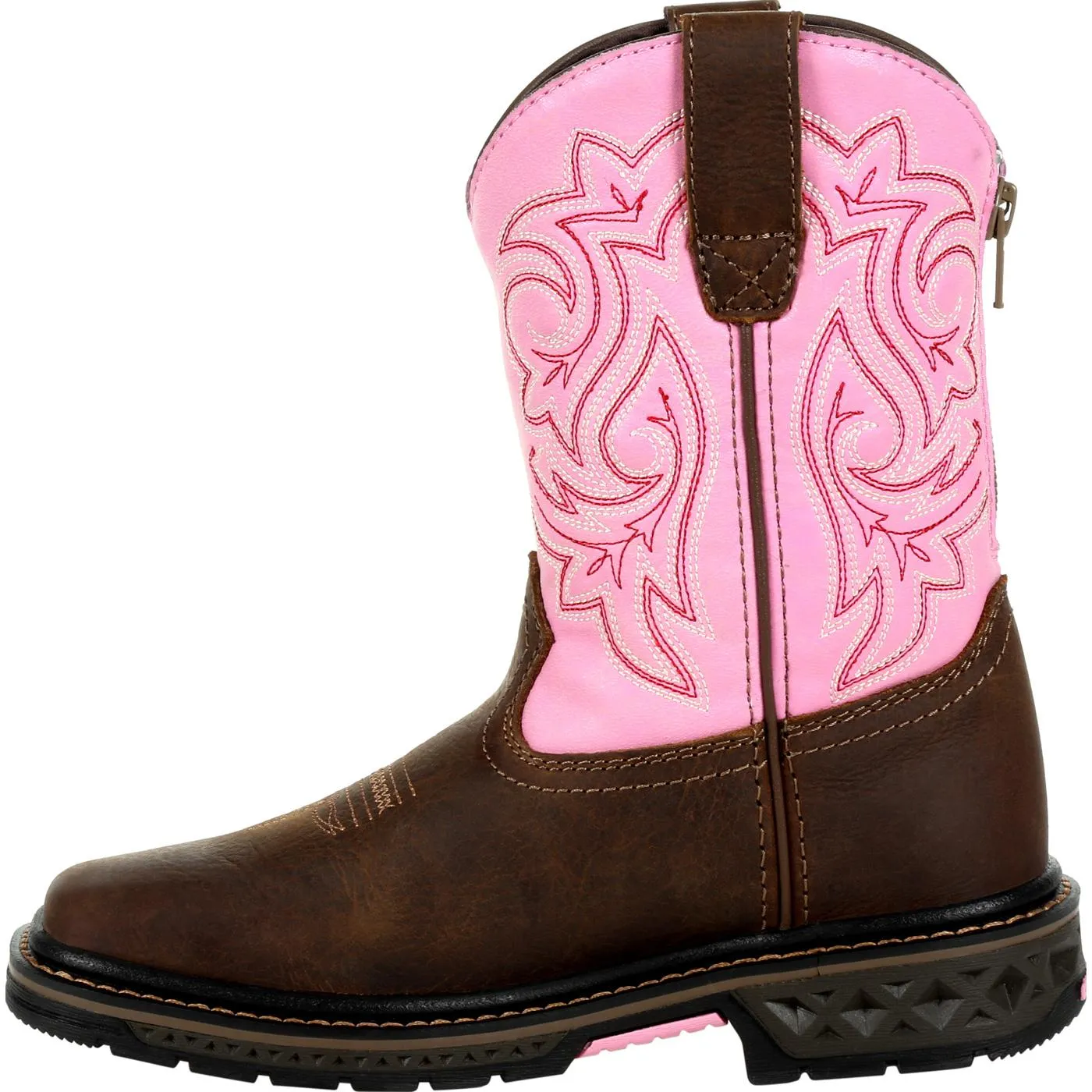 Georgia | Little Kid's Boot Carbo-Tec LT Pull On Boot | Brown / Pink