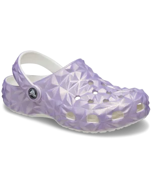 Girls Classic Iridescent Geometric Clog in White