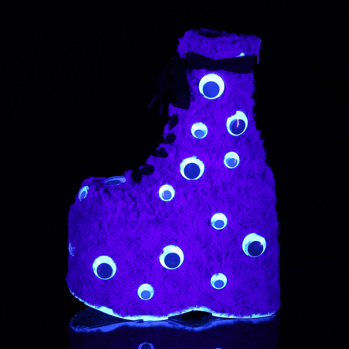 Googly Eyes Fur Boots Blue