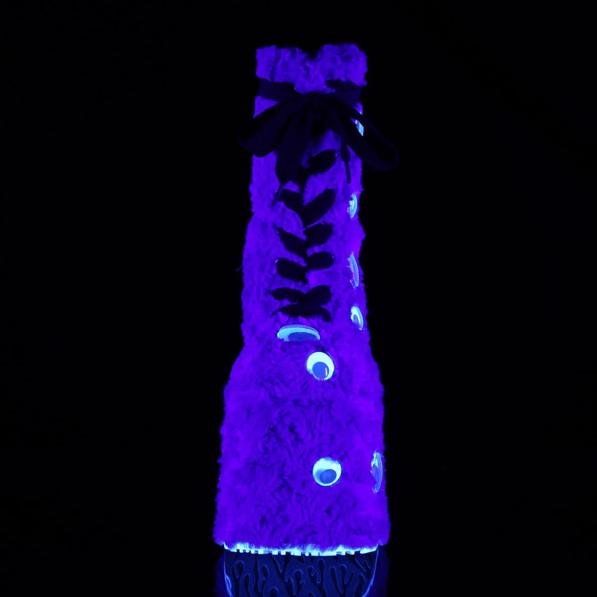 Googly Eyes Fur Boots Blue