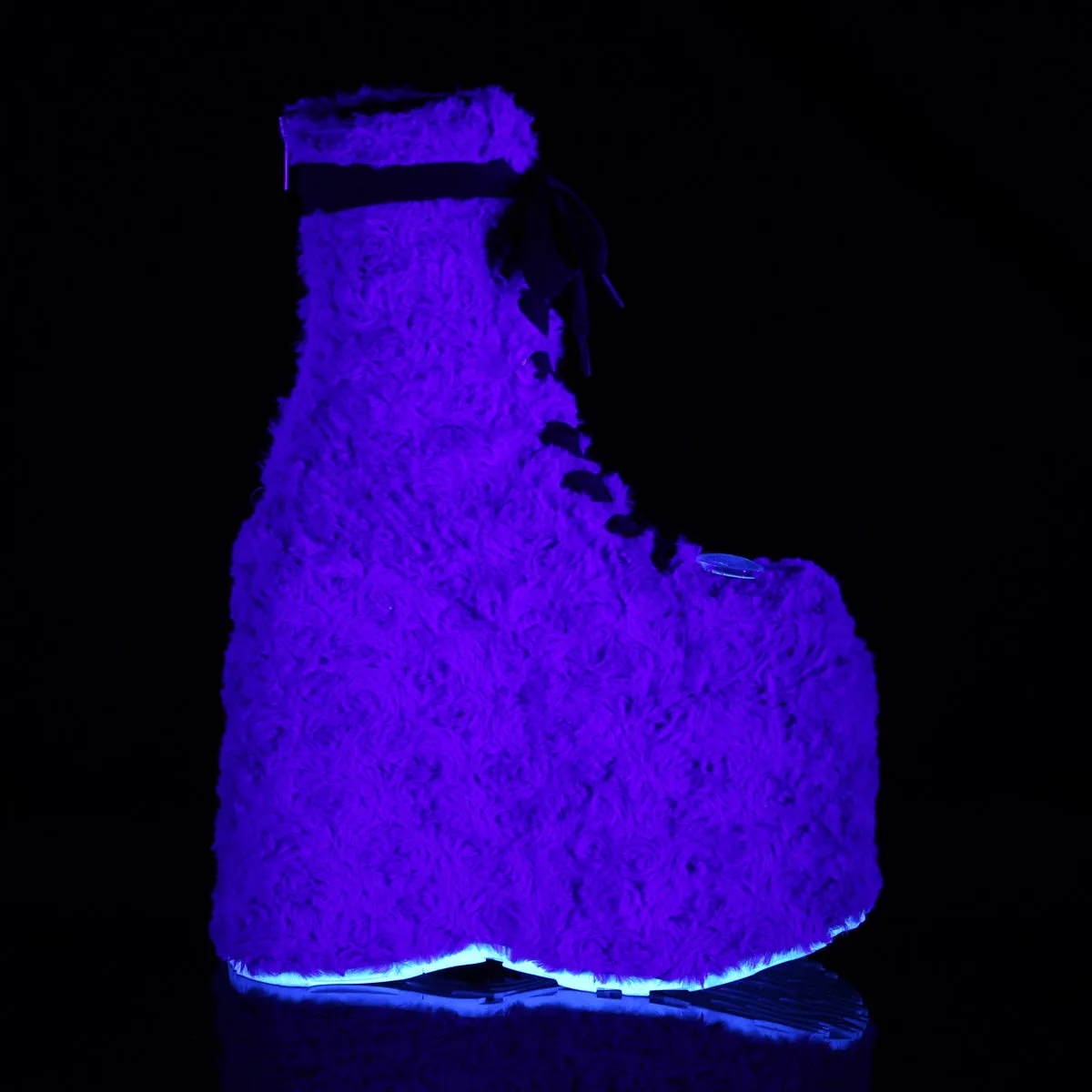 Googly Eyes Fur Boots Blue