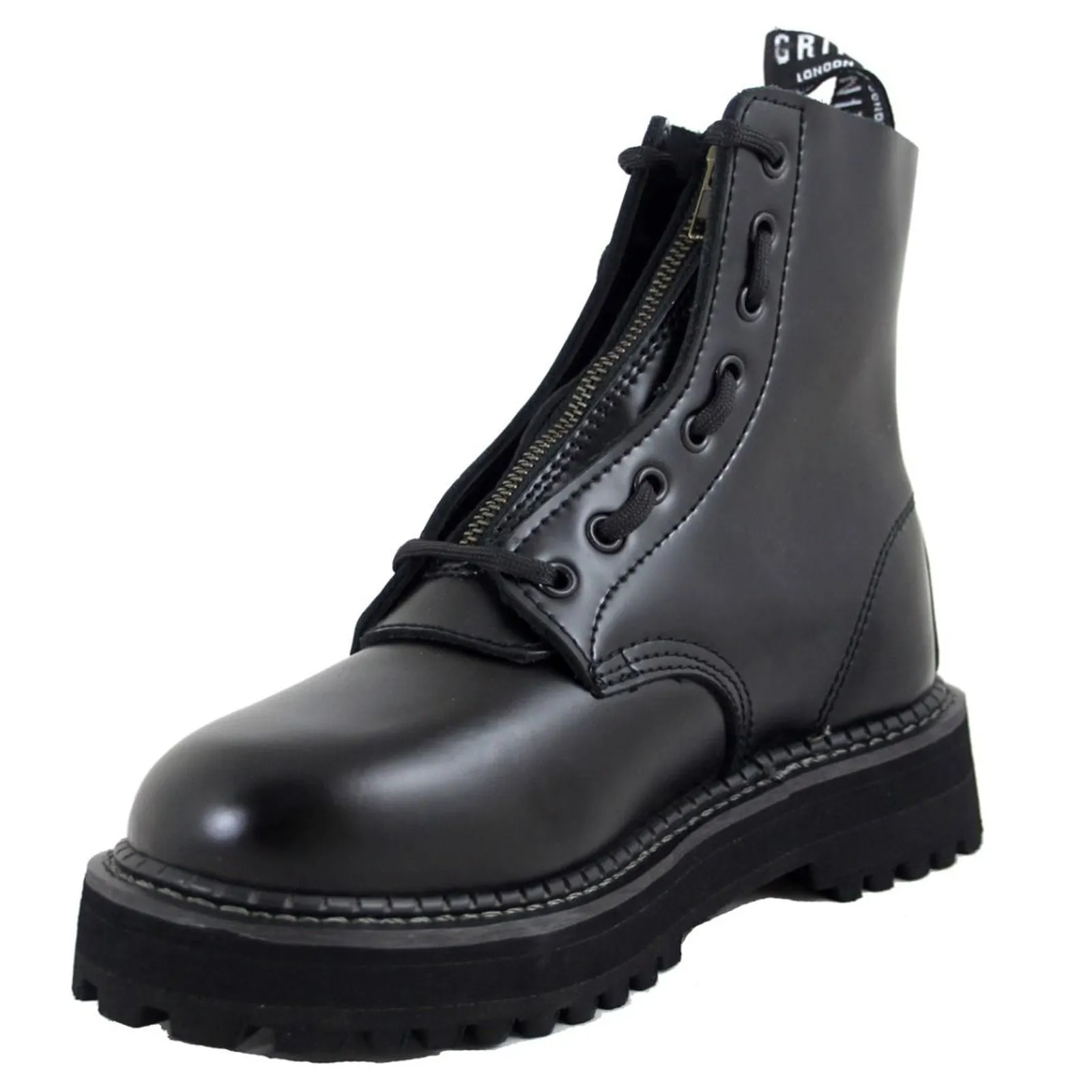 Grinders Zip And Lace Smooth Leather Women's Ankle Boots
