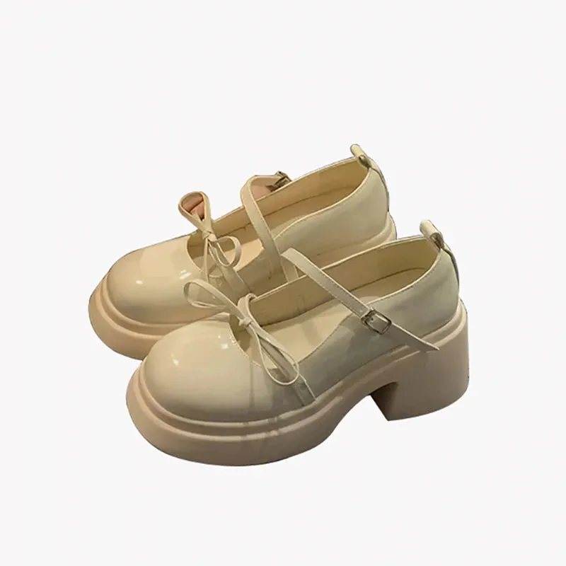 Hnzxzm Genuine Leather Mary Jane Lolita Shoes Japanese Students JK Female High Heel Uniform College Girl Shoes Platform Kawaii Loli