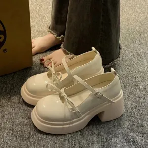 Hnzxzm Genuine Leather Mary Jane Lolita Shoes Japanese Students JK Female High Heel Uniform College Girl Shoes Platform Kawaii Loli