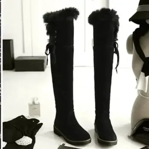 Hot Warm Snow Boots Women 2024 Winter Shoes Warm Fur Plush Over Knee
