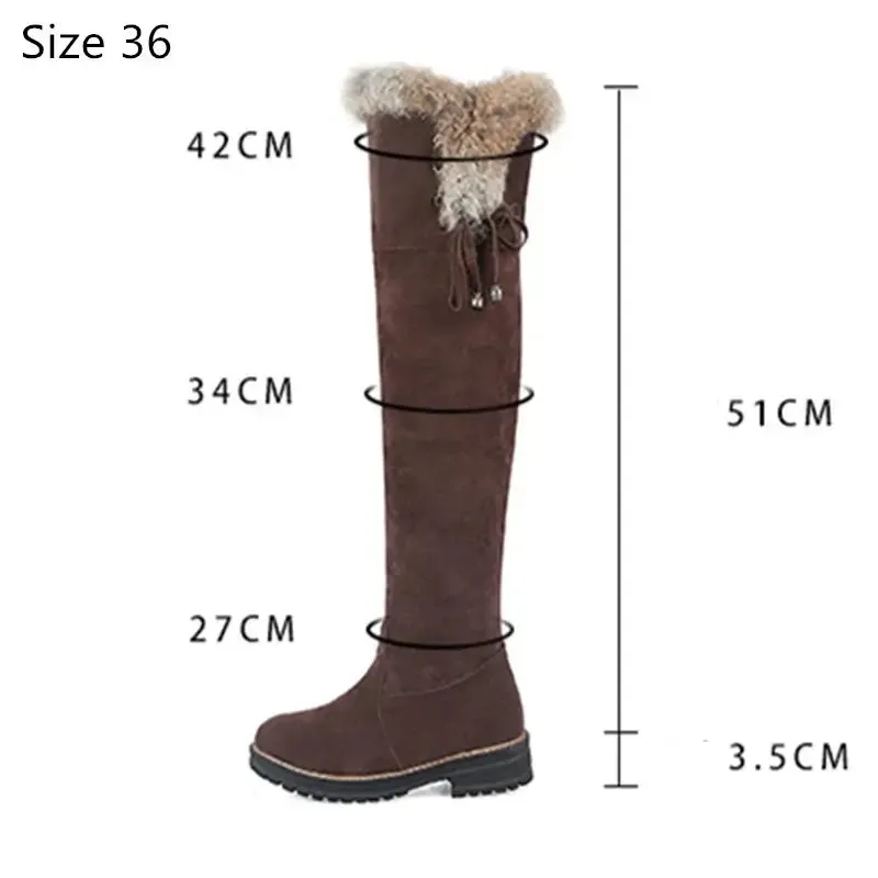 Hot Warm Snow Boots Women 2024 Winter Shoes Warm Fur Plush Over Knee