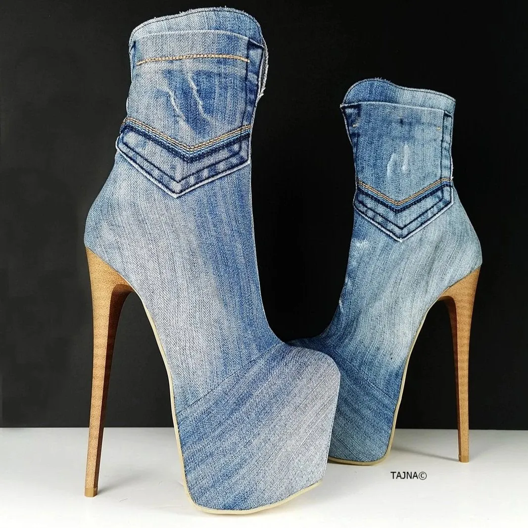 Ice Jean High Heel Boots